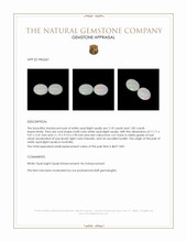 3.92 Ct.Tw.Total Carat Weight Multi Color Cabochon White Opal (Light Opal) Pair from Australia Appraisal