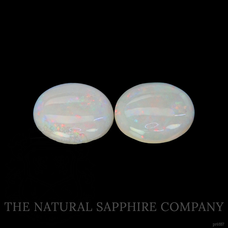 3.92 Ct.Tw. Cabochon White Opal Pair from Australia