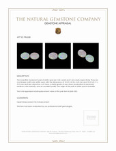 3.50 Ct.Tw.Total Carat Weight Cabochon White Opal Pair from Australia Appraisal