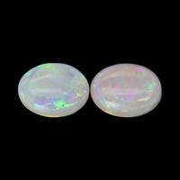 3.50 Ct.Tw.Total Carat Weight Cabochon White Opal Pair from Australia Video