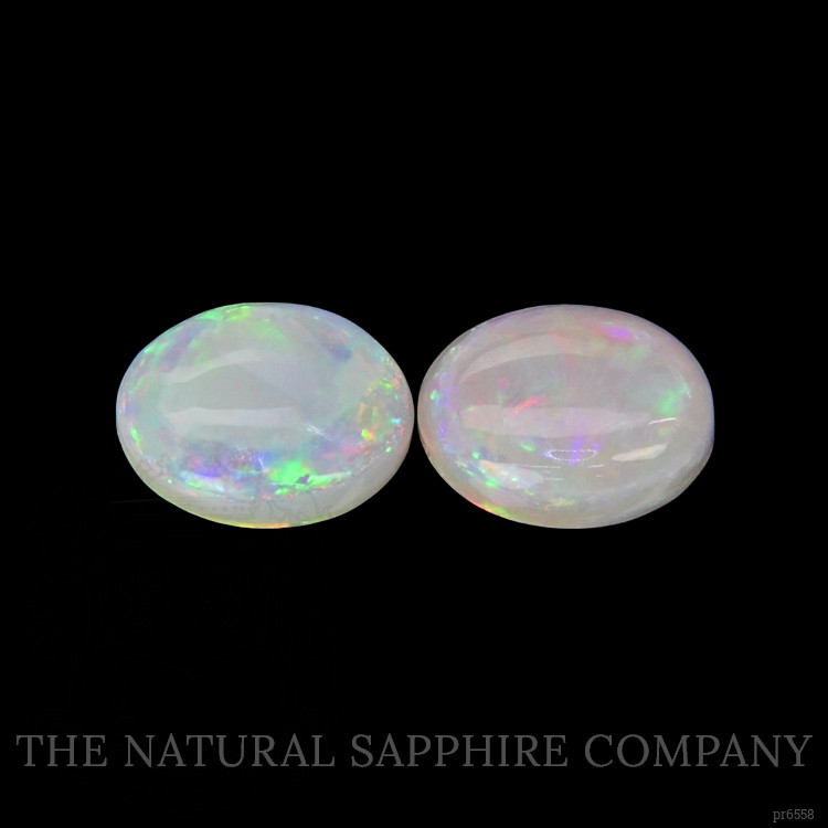 3.50 Ct.Tw. Cabochon White Opal Pair from Australia