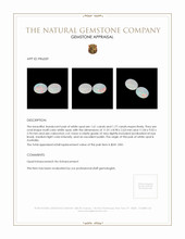 3.38 Ct.Tw.Total Carat Weight Cabochon White Opal Pair from Australia Appraisal