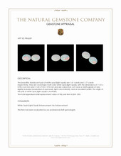 3.38 Ct.Tw.Total Carat Weight Multi Color Cabochon White Opal (Light Opal) Pair from Australia Appraisal