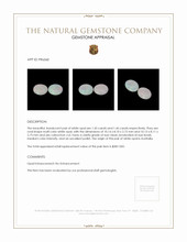 2.91 Ct.Tw.Total Carat Weight Cabochon White Opal Pair from Australia Appraisal