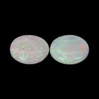 2.91 Ct.Tw.Total Carat Weight Cabochon White Opal Pair from Australia Video