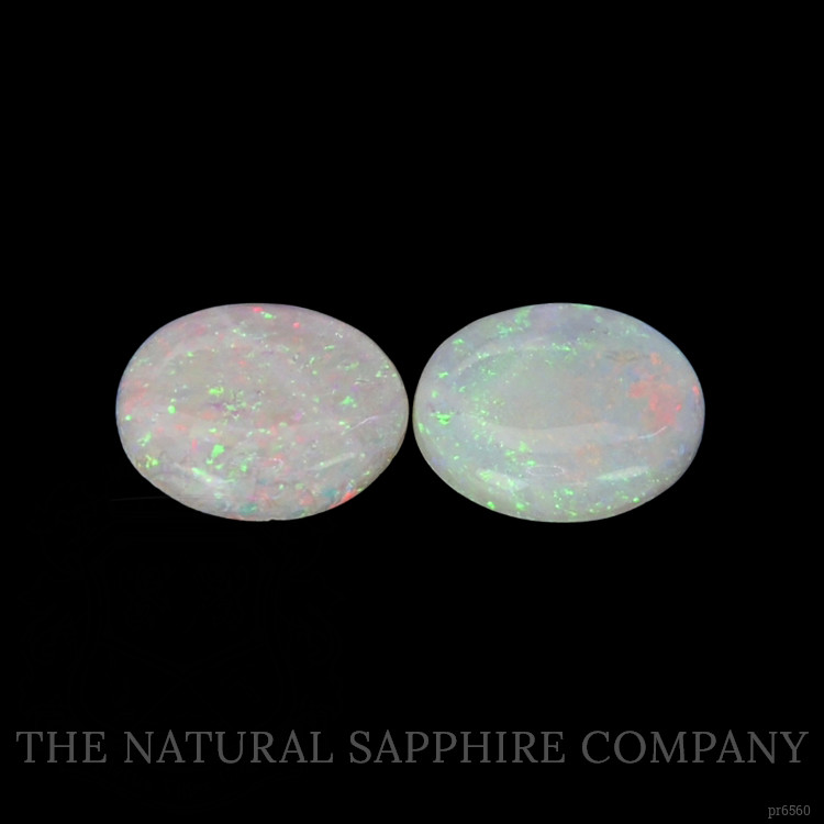 2.91 Ct.Tw. Cabochon White Opal Pair from Australia