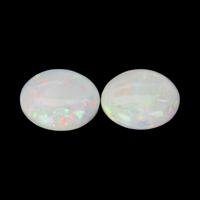 2.92 Ct.Tw.Total Carat Weight Cabochon White Opal Pair from Australia Video