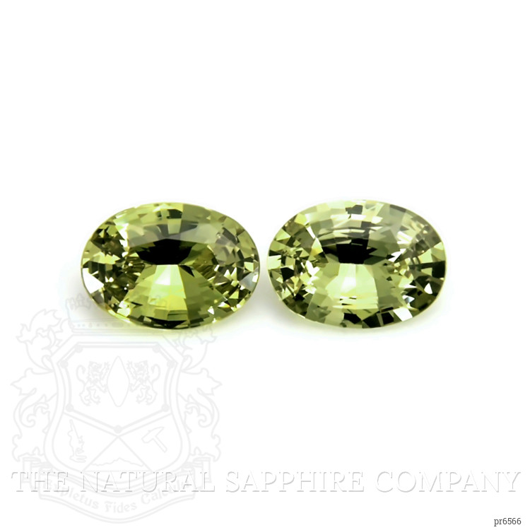 1.72 Ct.Tw. Yellowish Green Sapphire Pair from Ceylon (Sri Lanka)