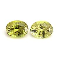 2.23&nbsp;Ct.Tw.Total Carat Weight Yellowish Green Sapphire Pair from Ceylon (Sri Lanka) Video