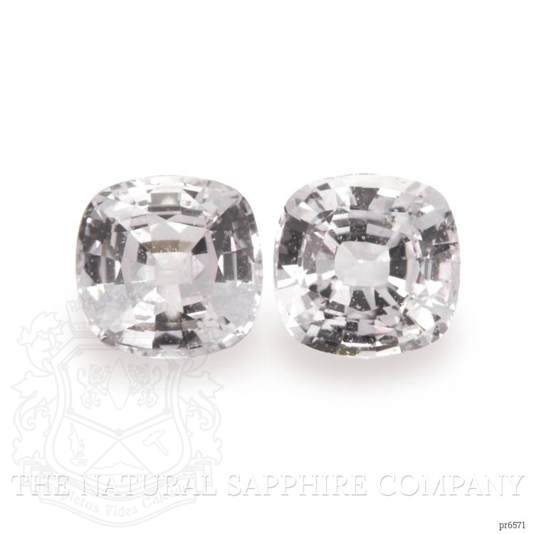 2.43 Ct.Tw. White Sapphire Pair from Ceylon (Sri Lanka)