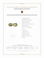 2.18 Ct.Tw.Total Carat Weight Yellowish Green Sapphire Pair from Ceylon (Sri Lanka) Scan Report