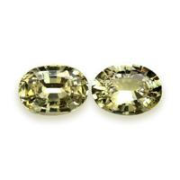 2.18&nbsp;Ct.Tw.Total Carat Weight Yellowish Green Sapphire Pair from Ceylon (Sri Lanka) Video