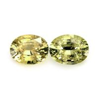 2.92&nbsp;Ct.Tw.Total Carat Weight Yellowish Green Sapphire Pair from Ceylon (Sri Lanka) Video