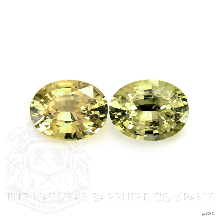 2.92 Ct.Tw. Yellowish Green Sapphire Pair from Ceylon (Sri Lanka)