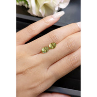 2.92&nbsp;Ct.Tw.Total Carat Weight Yellowish Green Sapphire Pair from Ceylon (Sri Lanka) Life Style