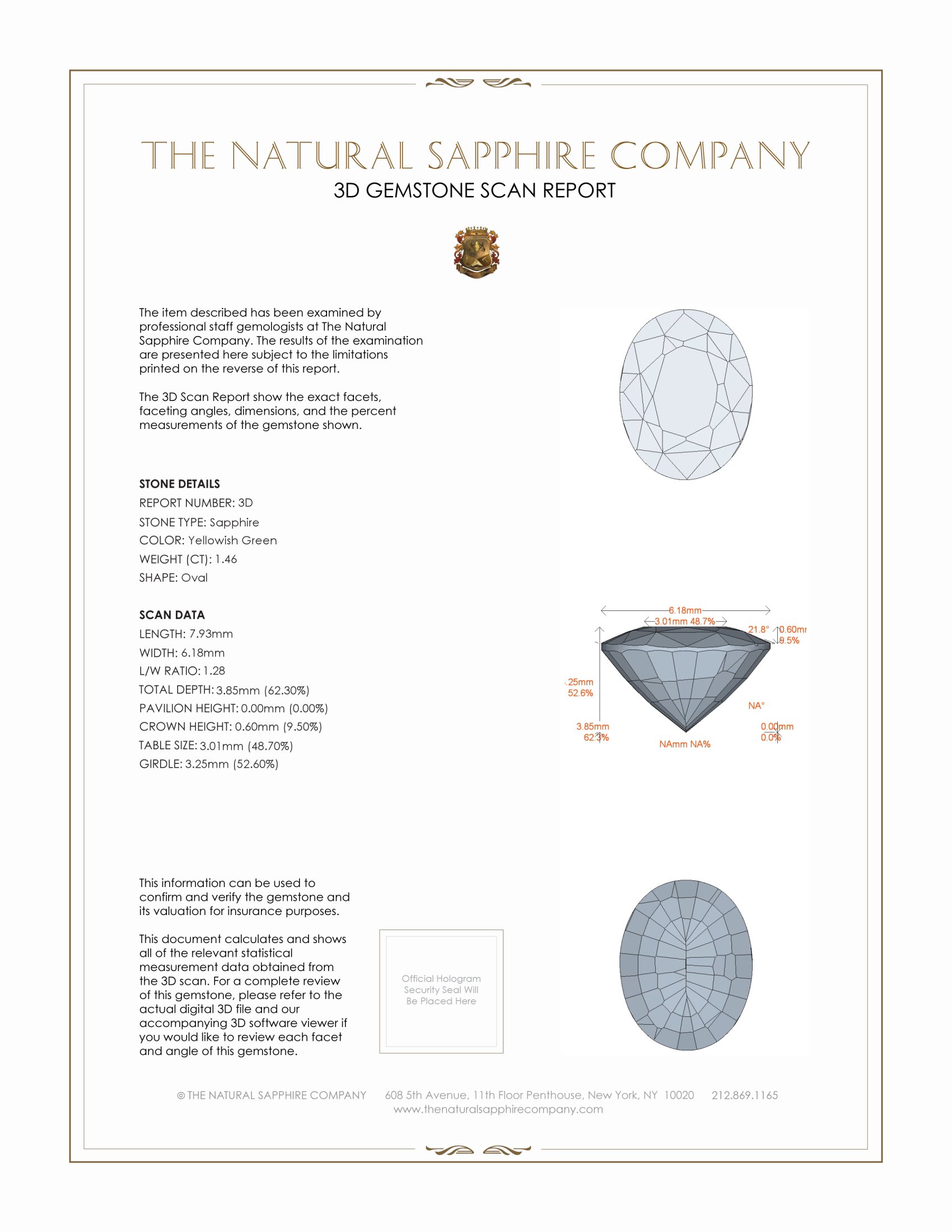 2.92 Ct.Tw. Yellowish Green Sapphire Pair from Ceylon (Sri Lanka)