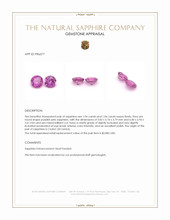 2.10 Ct.Tw.Total Carat Weight Purplish Pink Sapphire Pair from Ceylon (Sri Lanka) Appraisal