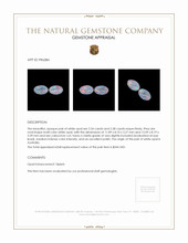 4.92 Ct.Tw.Total Carat Weight Cabochon White Opal Pair from Australia Appraisal