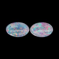 4.92 Ct.Tw.Total Carat Weight Cabochon White Opal Pair from Australia Video