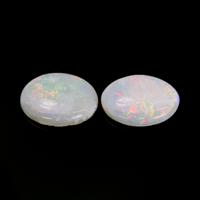 2.72 Ct.Tw.Total Carat Weight Cabochon White Opal Pair from Australia Video