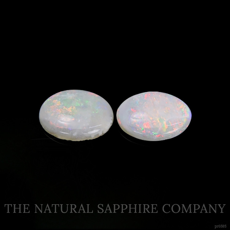 2.72 Ct.Tw. Cabochon White Opal Pair from Australia
