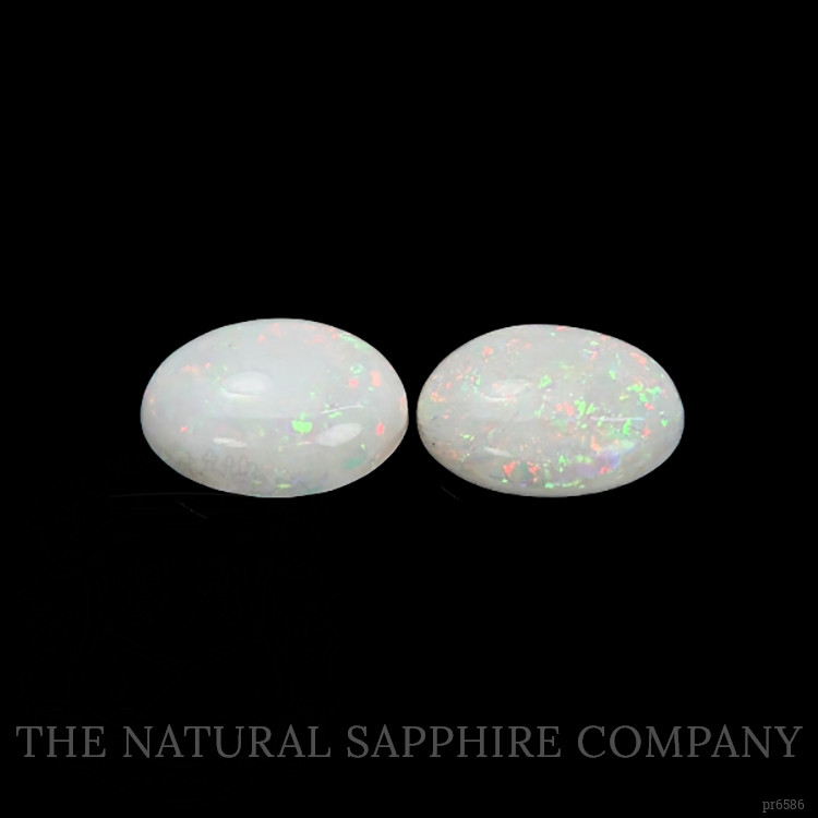 1.61 Ct.Tw. Cabochon White Opal Pair from Australia