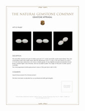 1.57 Ct.Tw.Total Carat Weight Cabochon White Opal Pair from Australia Appraisal