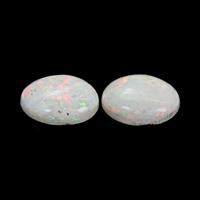 1.57 Ct.Tw.Total Carat Weight Cabochon White Opal Pair from Australia Video