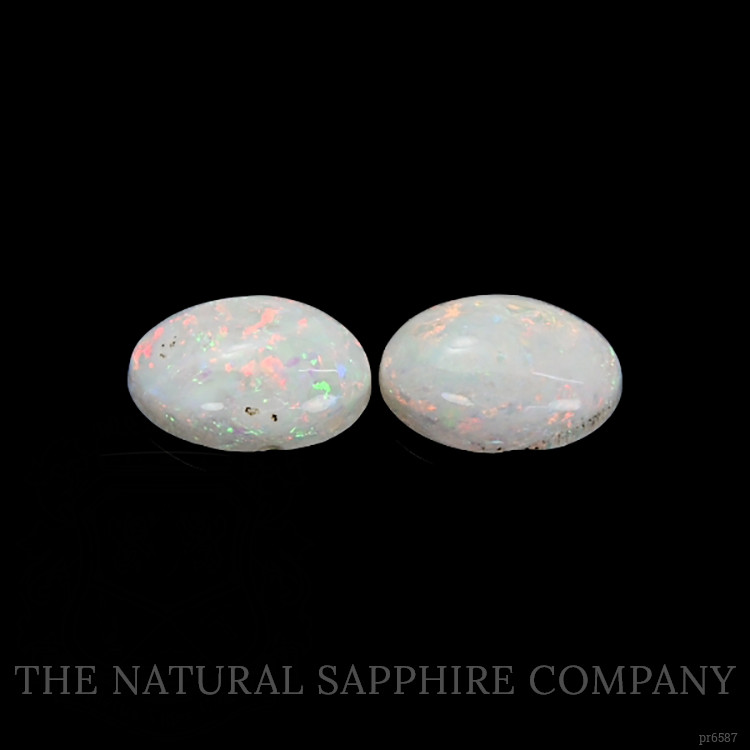 1.57 Ct.Tw. Cabochon White Opal Pair from Australia