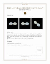 1.52 Ct.Tw.Total Carat Weight Cabochon White Opal Pair from Australia Appraisal