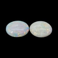 1.52 Ct.Tw.Total Carat Weight Cabochon White Opal Pair from Australia Video