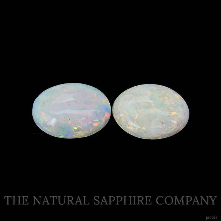 1.52 Ct.Tw. Cabochon White Opal Pair from Australia