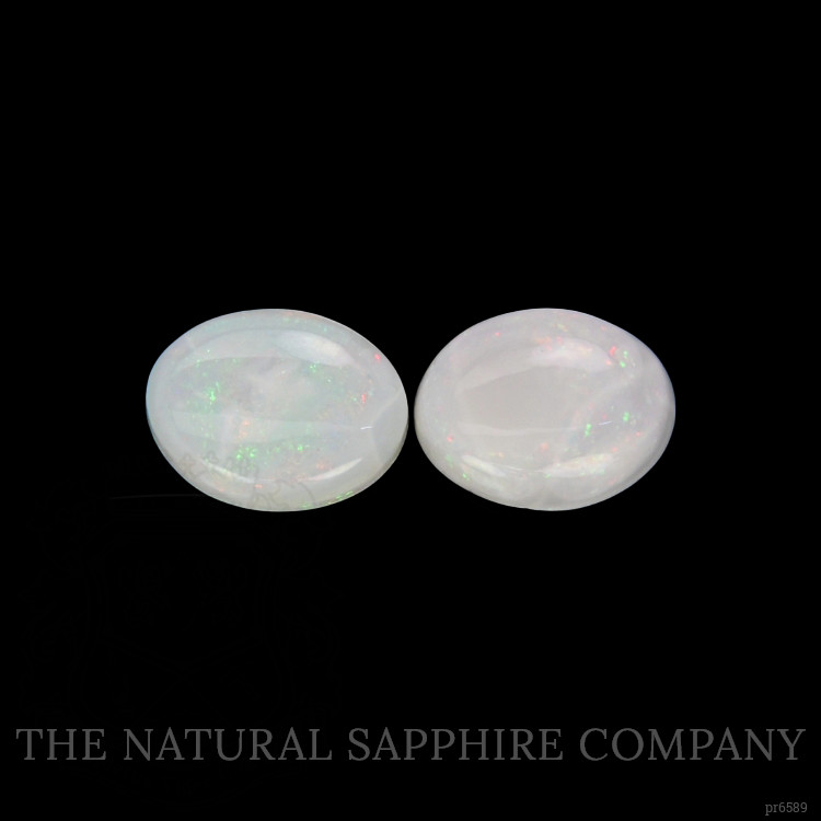 2.84 Ct.Tw. Cabochon White Opal Pair from Australia