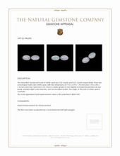 1.02 Ct.Tw.Total Carat Weight Cabochon White Opal Pair from Australia Appraisal