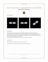 1.02 Ct.Tw.Total Carat Weight Multi Color Cabochon White Opal (Light Opal) Pair from Australia Appraisal