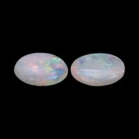 1.02 Ct.Tw.Total Carat Weight Cabochon White Opal Pair from Australia Video