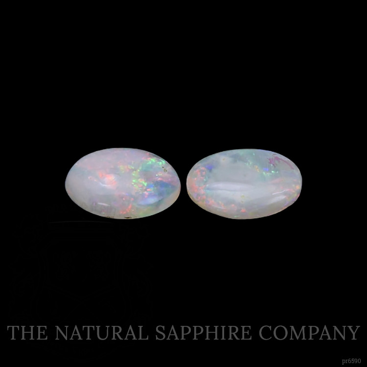 1.02 Ct.Tw. Cabochon White Opal Pair from Australia