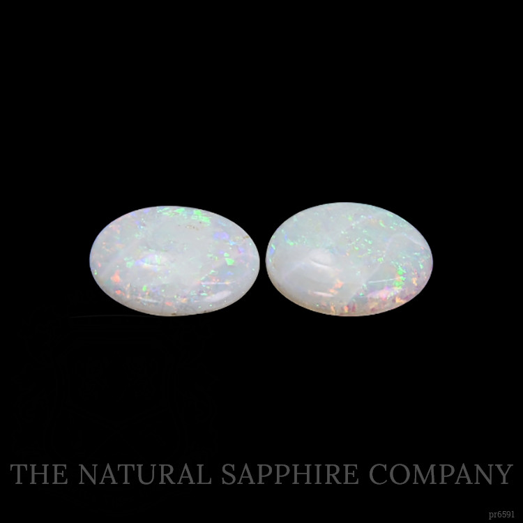 3.07 Ct.Tw. Cabochon White Opal Pair from Australia