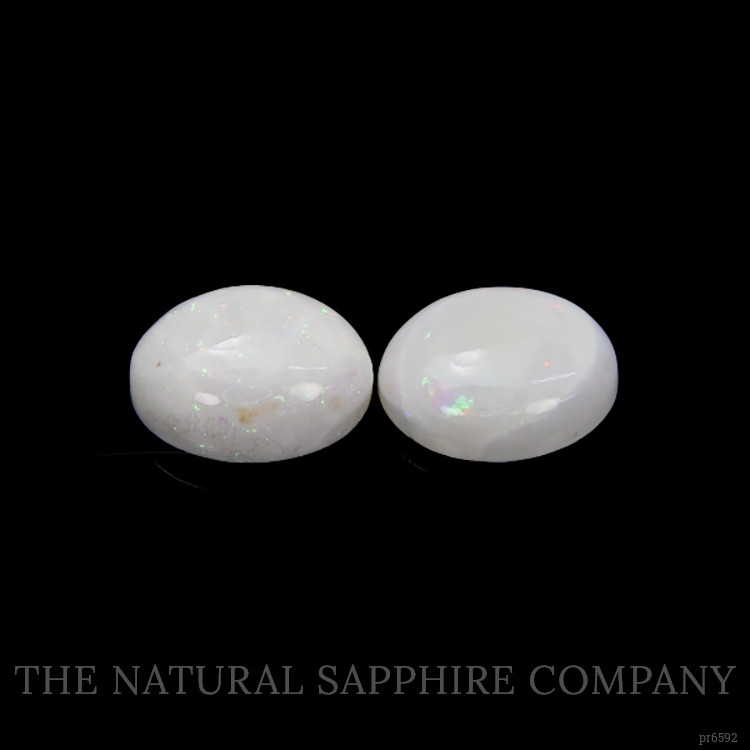 3.66 Ct.Tw. Cabochon White Opal Pair from Australia