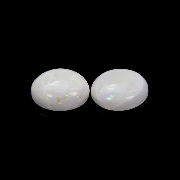 3.66 Ct.Tw. Cabochon White Opal Pair from Australia