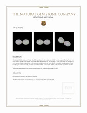 4.96 Ct.Tw.Total Carat Weight Cabochon White Opal Pair from Australia Appraisal