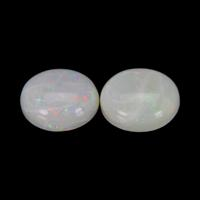 4.96 Ct.Tw.Total Carat Weight Cabochon White Opal Pair from Australia Video