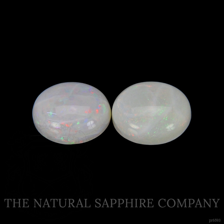 4.96 Ct.Tw. Cabochon White Opal Pair from Australia
