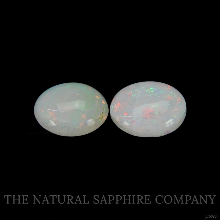 1.79 Ct.Tw. Cabochon White Opal Pair from Australia