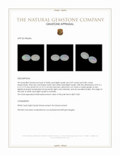 1.55 Ct.Tw.Total Carat Weight Multi Color Cabochon White Opal (Light Opal) Pair from Australia Appraisal