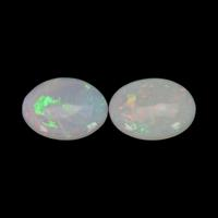 1.55 Ct.Tw.Total Carat Weight Cabochon White Opal Pair from Australia Video