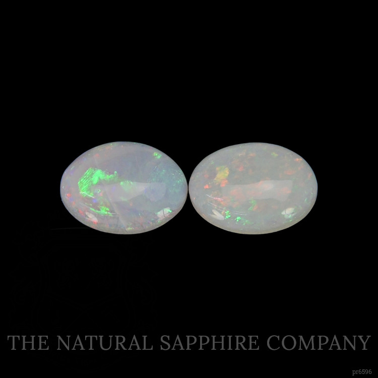 1.55 Ct.Tw. Cabochon White Opal Pair from Australia