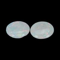 2.24 Ct.Tw.Total Carat Weight Cabochon White Opal Pair from Australia Video