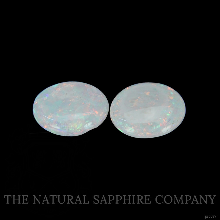 2.24 Ct.Tw. Cabochon White Opal Pair from Australia