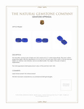 4.23 Ct.Tw.Total Carat Weight Lapis Pair from Afghanistan Appraisal